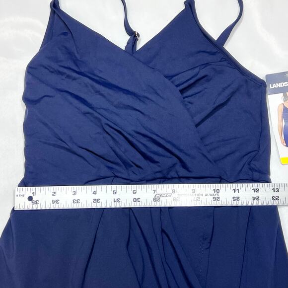 Lands’ End 1 Pc Swimsuit Skirt Woman’s Small Blue Straps New with Tags - Picture 9 of 11